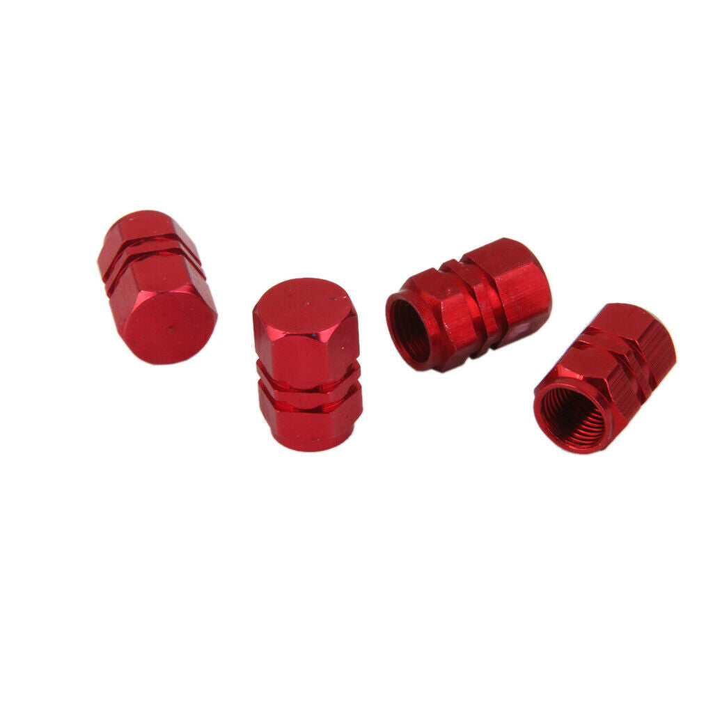 4x Universal Car Truck Auto Aluminum Tire Wheel Rims Stem Air Valve Caps Red