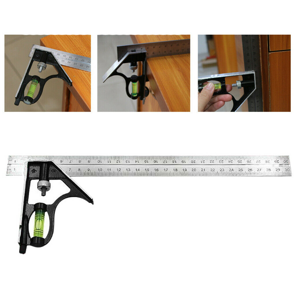 Combination Angle Ruler Measuring Square Ruler Angle Protractor Scriber