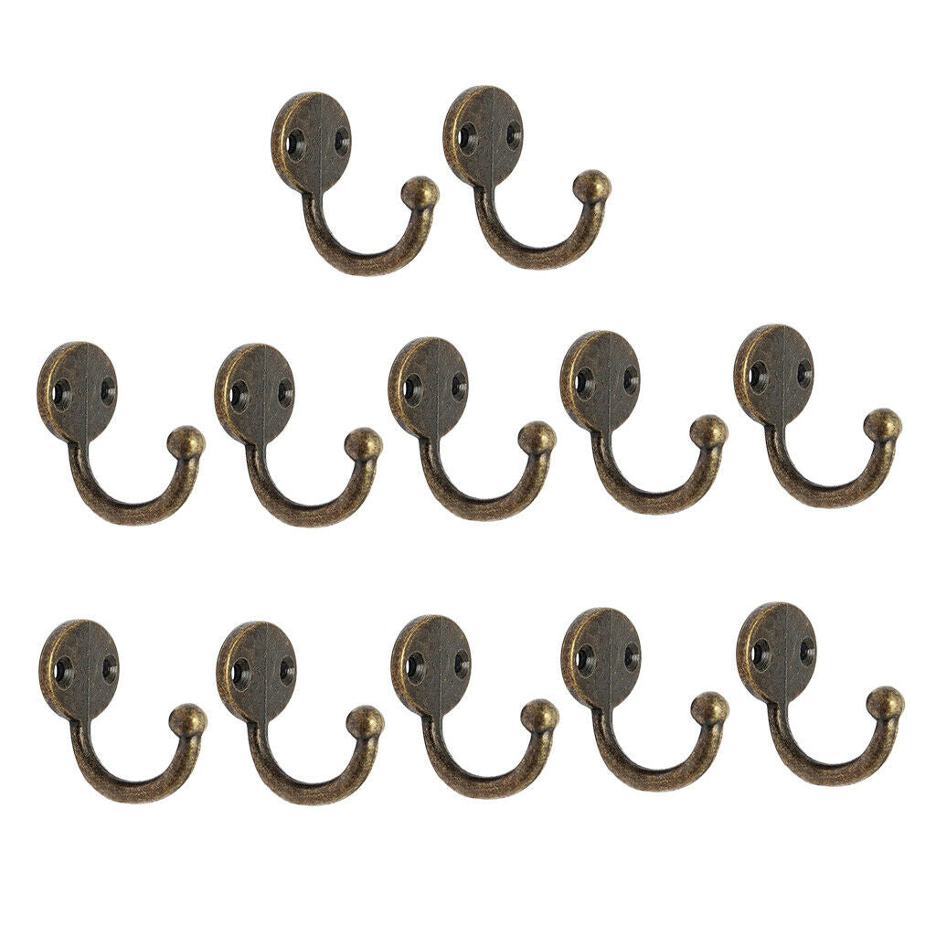 Pack of 18 Chic Clothes Coat Towel Hangers Hooks Door Wall Mounted, with Screws