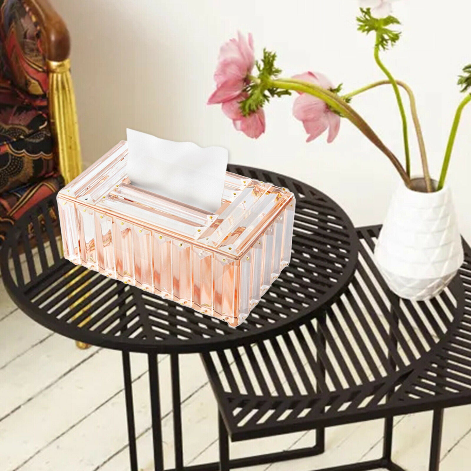 Crystal Tissue Box Cover Vanity Napkin Holder Case for Bathroom Home Decor