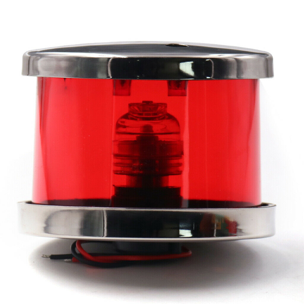 Boat 12V Red Navigation Light Port Durable Stainless Steel Ultra Bright Lamp