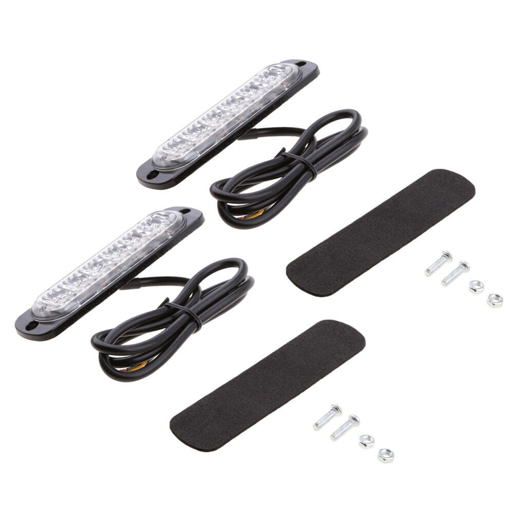 2pc 4.3" 6 LED Car Emergency Beacon Warning Hazard Flash Strobe Light Bar