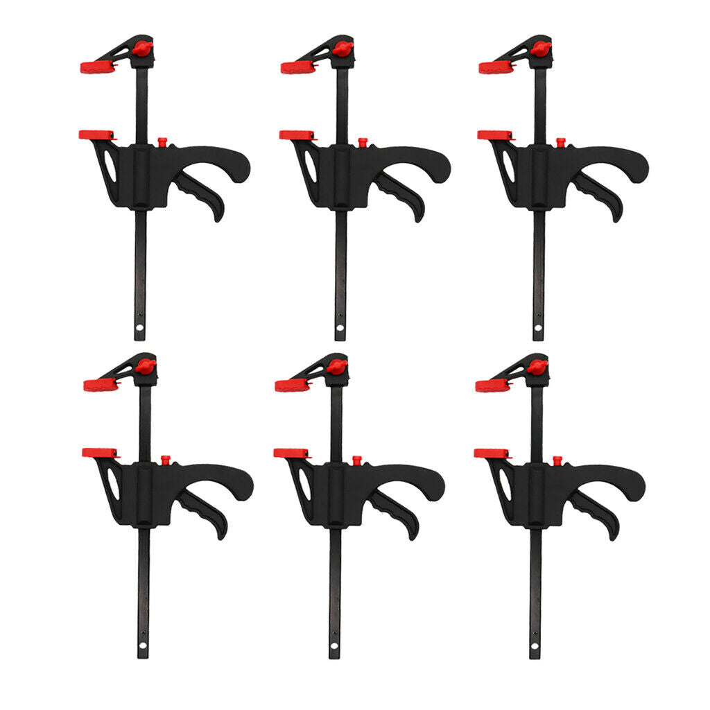 6 x Heavy Duty Wood Bar Clamp Ratchet Release Squeeze Clamps Carpentry Tools