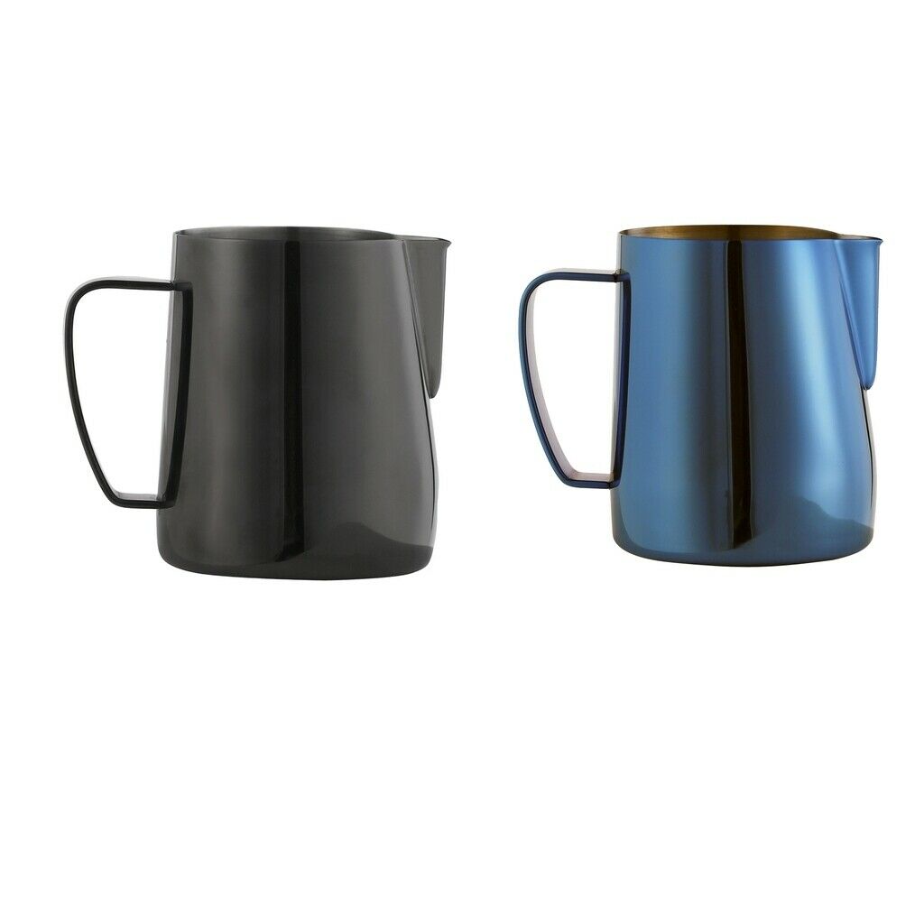 2 Pcs Stainless Steel Milk Frothing Steaming Pitcher Cup Latte Art 12oz