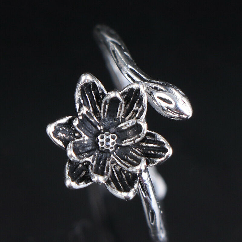 Literary Lotus Wild Personality Retro Temperament Fashion Resizable Openi.l8