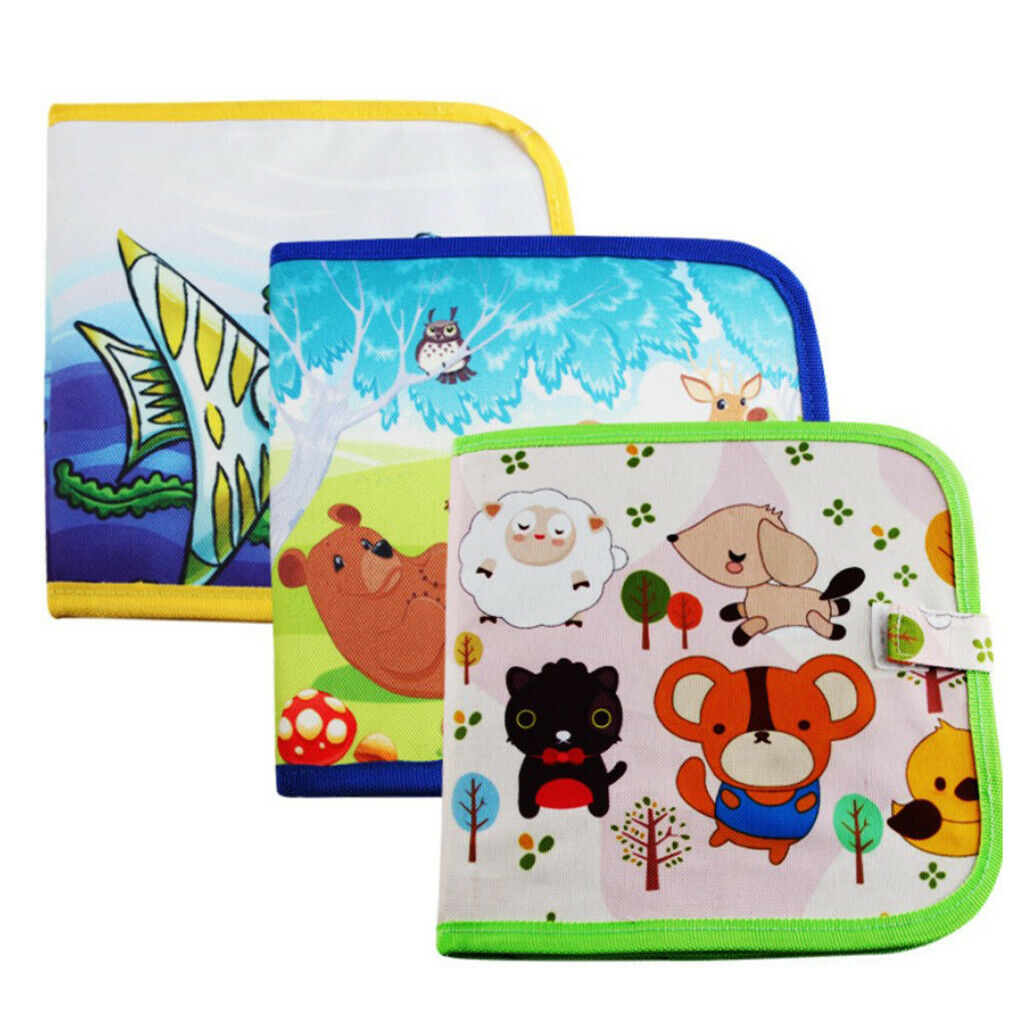 Reusable Children's Mess Free Chalk Board Doodle Drawing Book Sea World