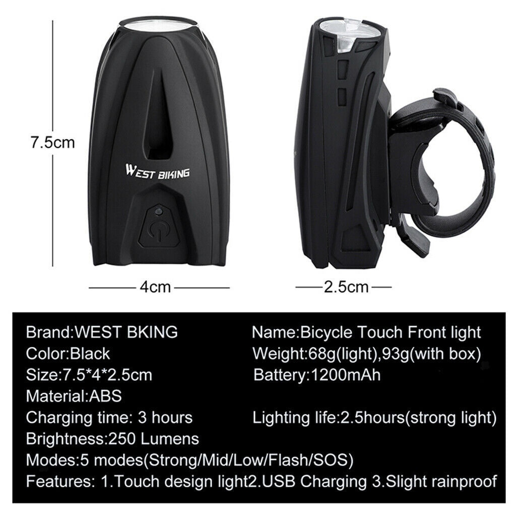 Bicycle Headlight Mountain Bike LED Bike Handlebar Light Front Accessories