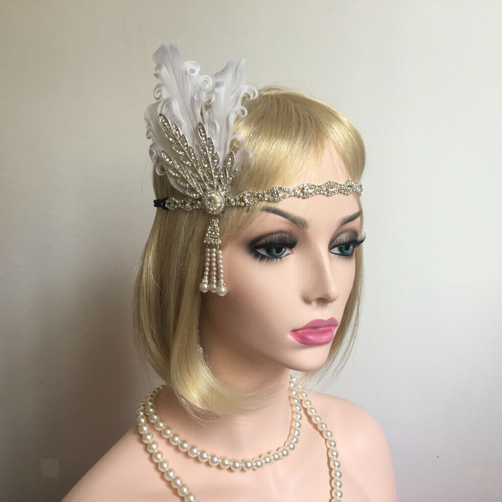 Retro Non-padded Flapper Headband Feather 1920s Headpiece Hair Accessories