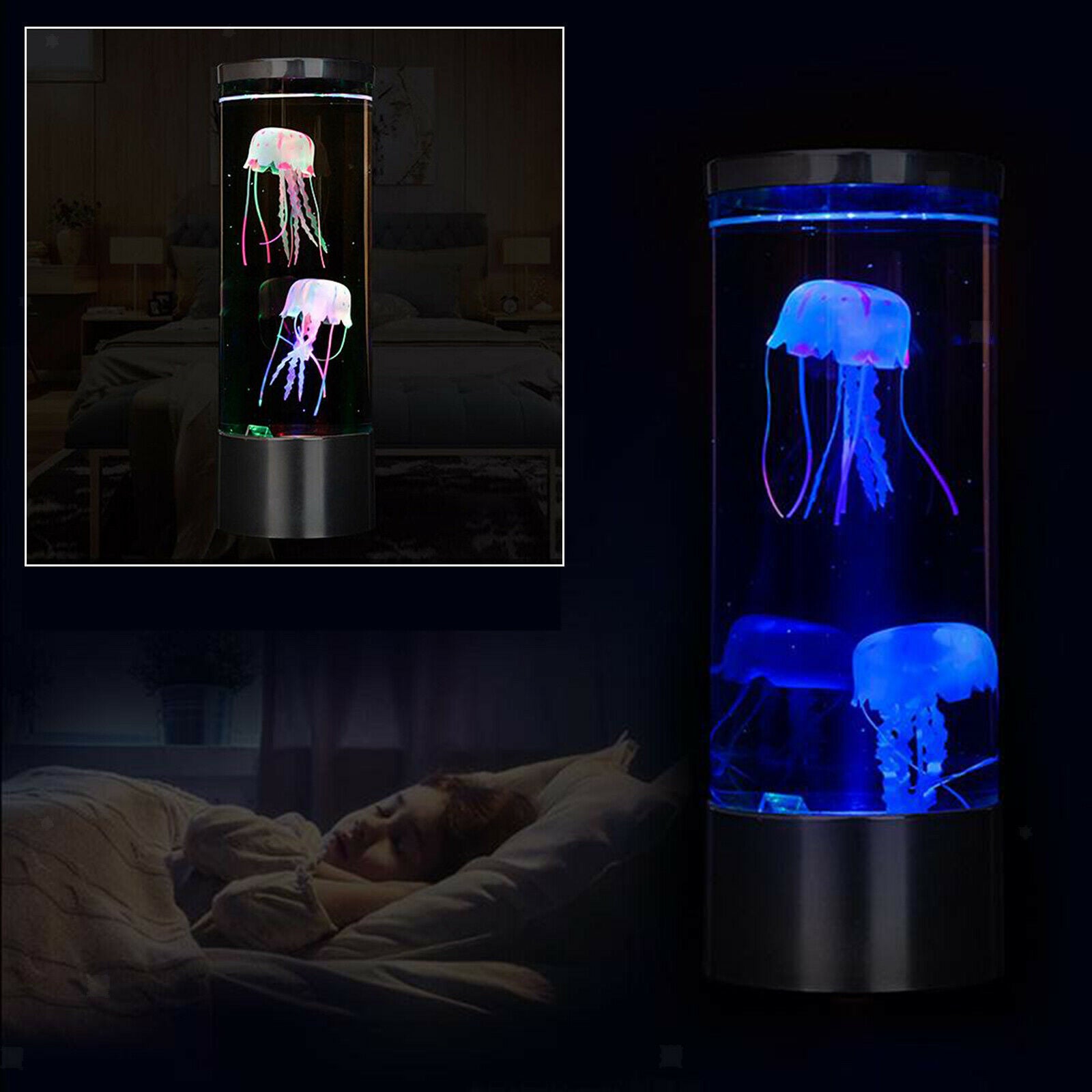 LED Jellyfish Lamp Electric Cute Color Changed Night Light Kids Xmas Gift