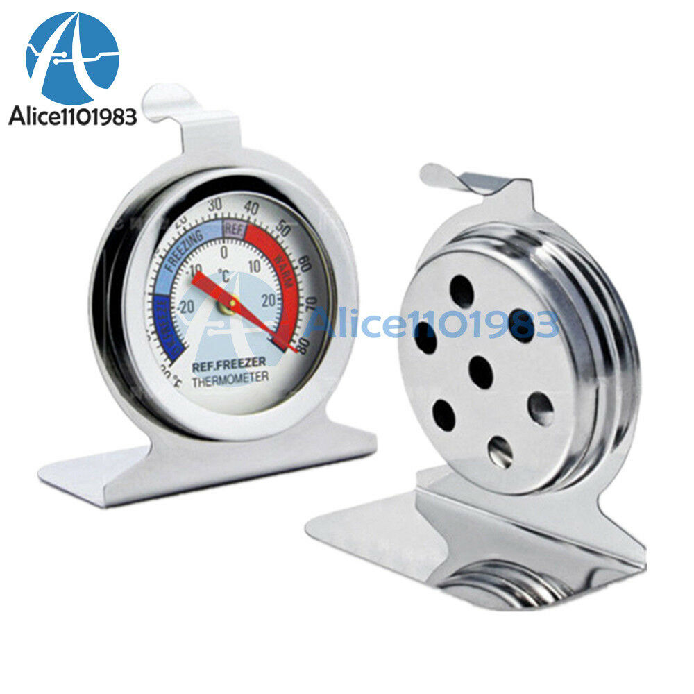 Useful Temperature Refrigerator Freezer Dial Type Thermometer Stainless Steel