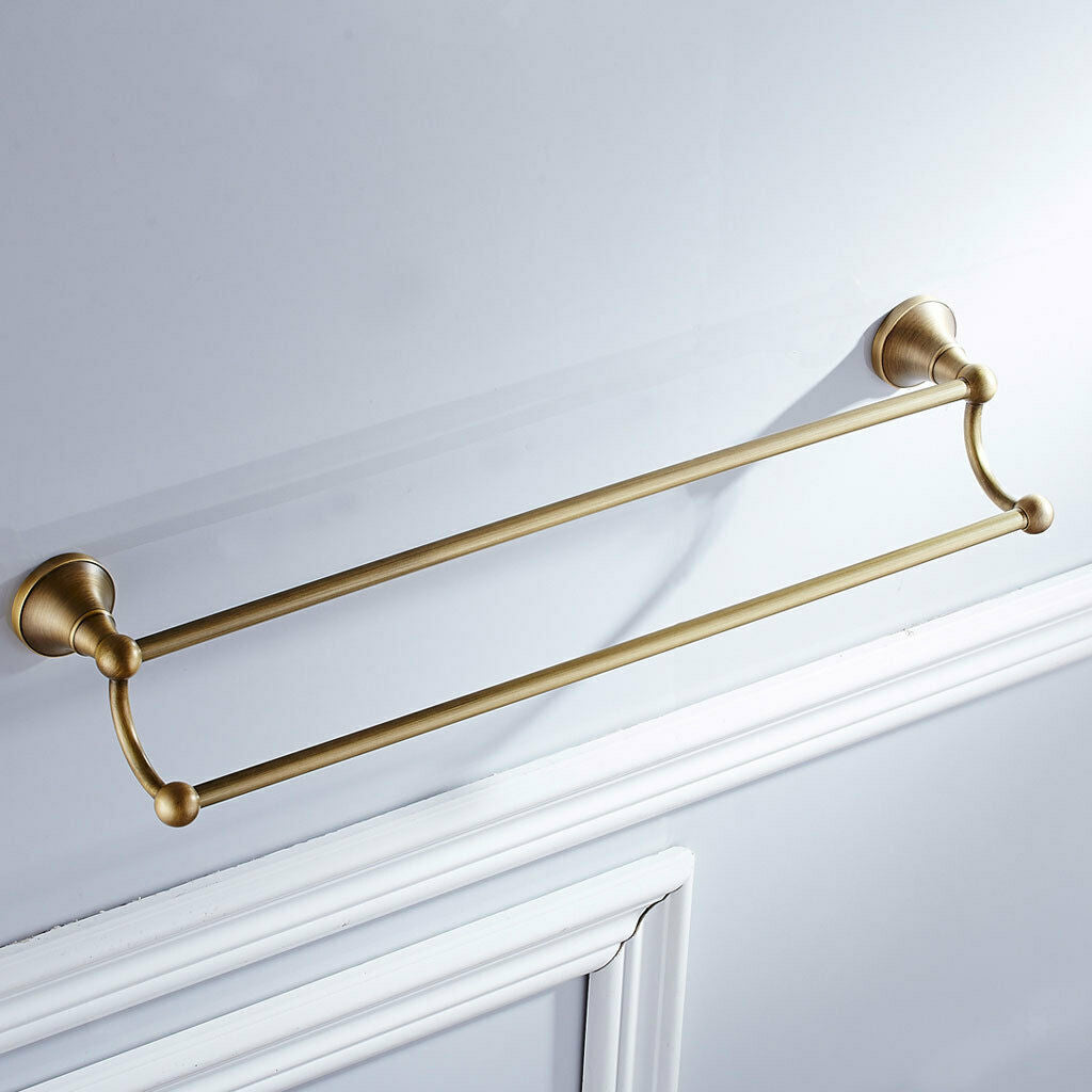 Modern Brass Double Towel Bar Towel Rack Shelf Bathroom Accessories 60cm