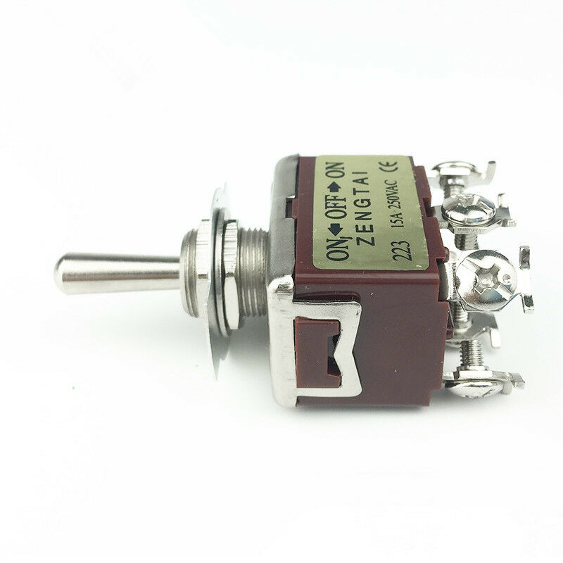 1PCS Toggle Switch 12mm Mounting Thread 6 Pins ON-OFF-ON Momentary AC 250V 15A