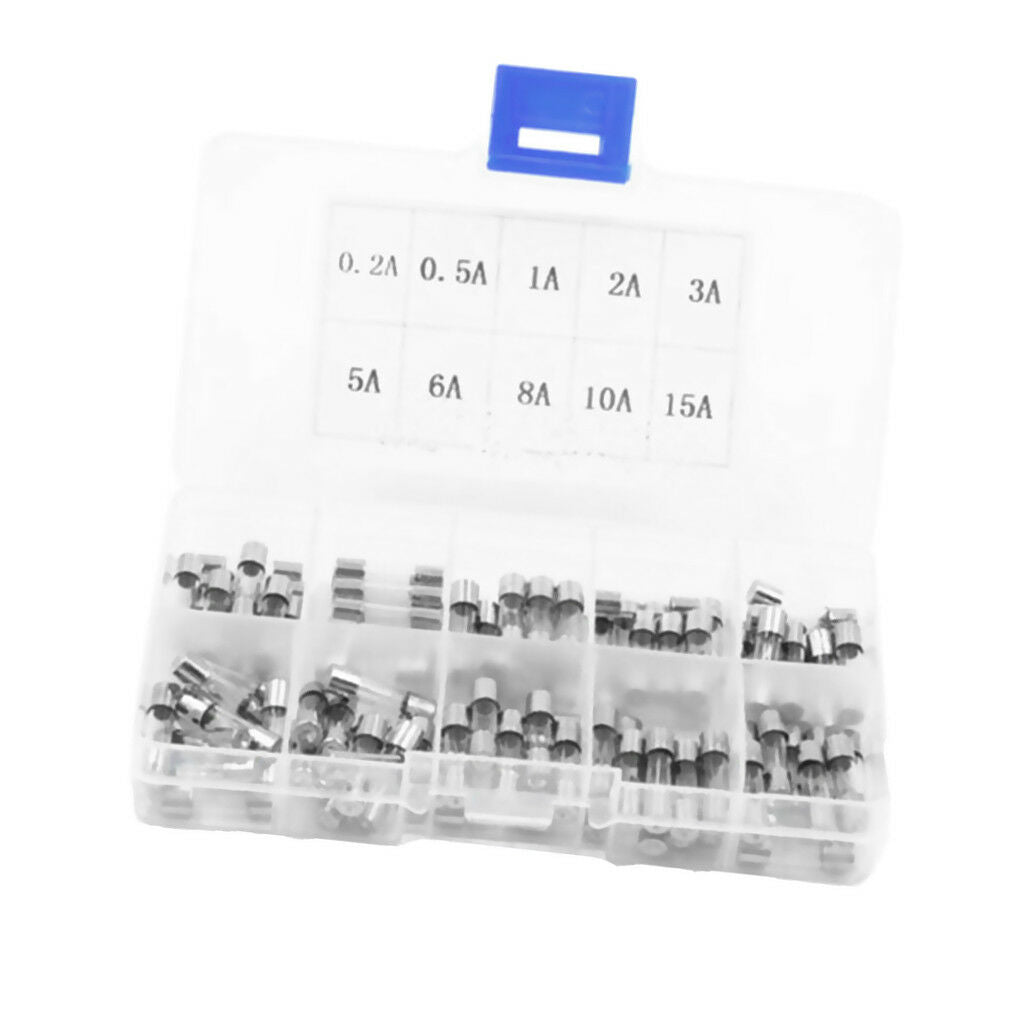 50PCS 6x30mm Quick Blow Glass Tube Fuse Fast-blow Glass Fuses Assorted Kit