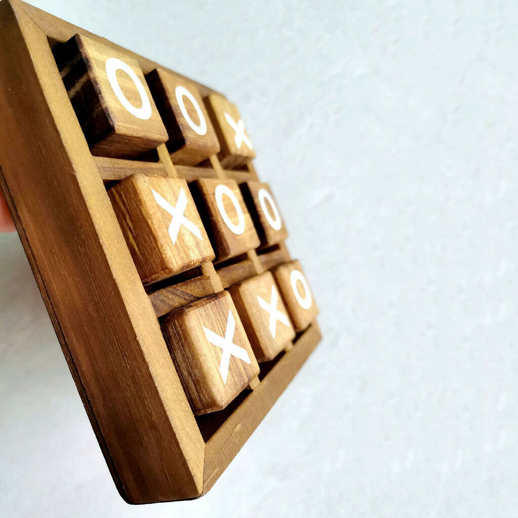 Wooden Tic Tac Toe/ Noughts and Crosses Game Family Board Games Gift for Kids