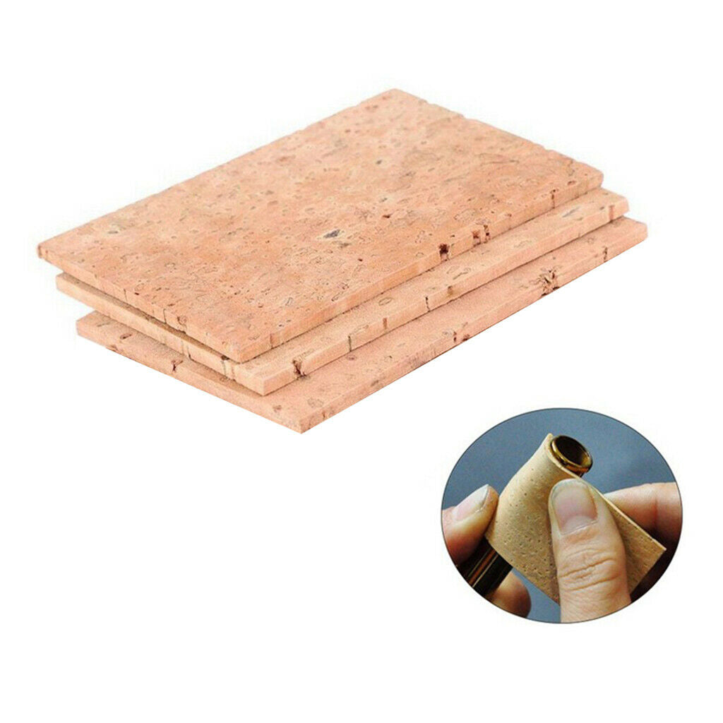 3 Pcs Wooden Sax Cork Sheet Alto Tenor Soprano Saxophone Woodwind Parts