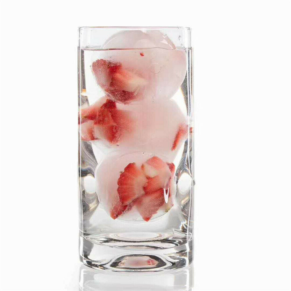 4 Large Ice Balls Maker Cube Tray Big Silicone Mold Sphere Whiskey Round Mould..