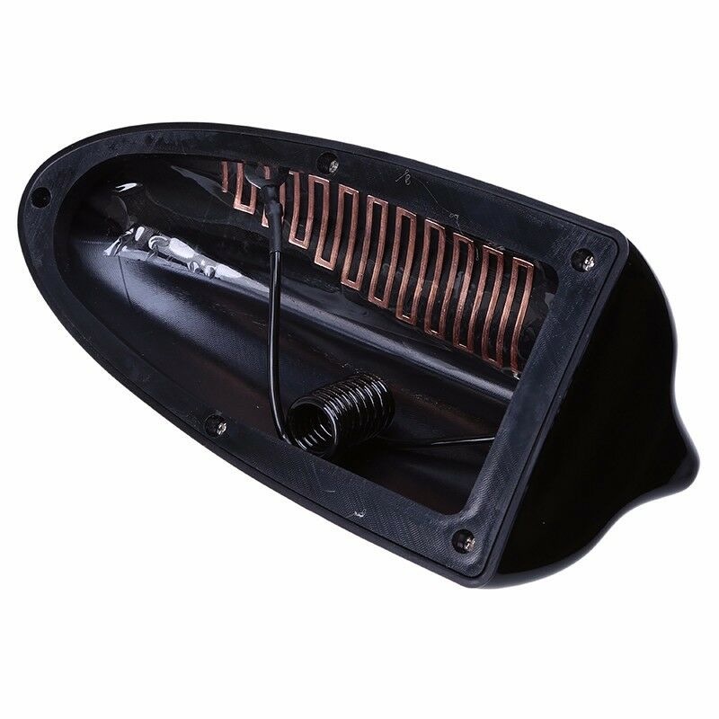 Black Big Shark Fin Style Car Roof Antenna FM Signal Amplifier Aerial Universal