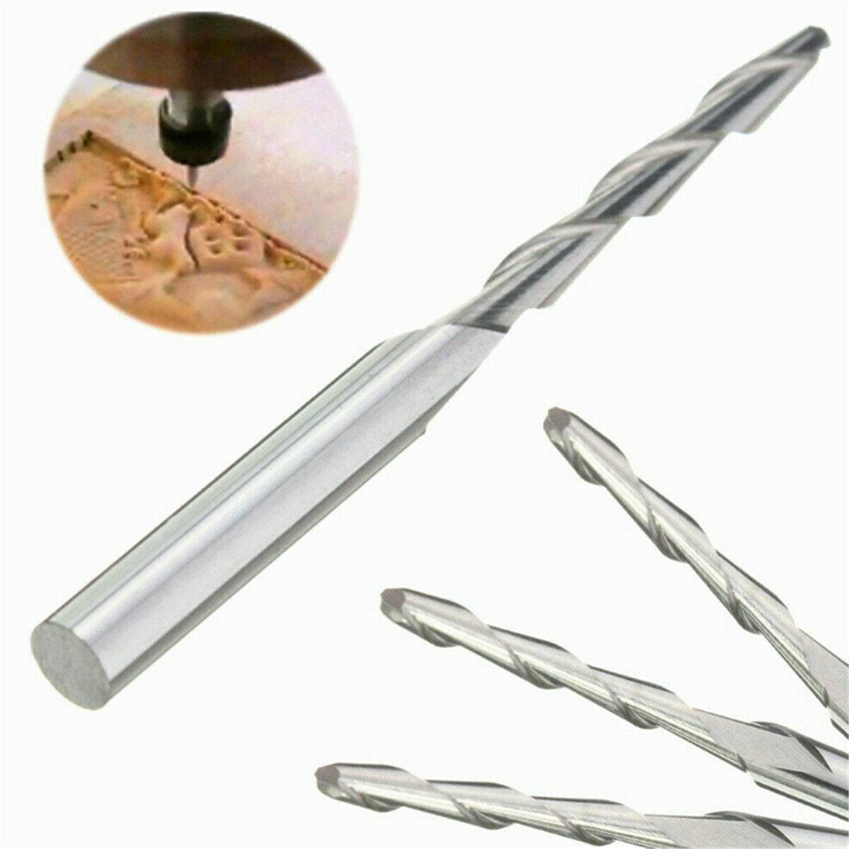 2PCS Solid Carbide 2mm Dia Spiral 2 Flutes Ball Nose End Mill CNC Engraving Bit