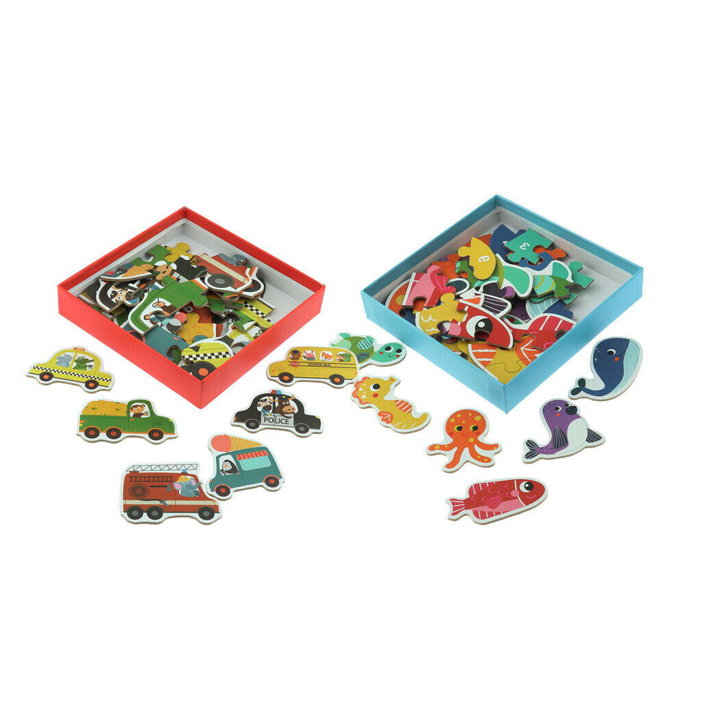 2Set Preschool Kids Puzzles Toddlers Paper Jigsaw Puzzles for Baby Ages