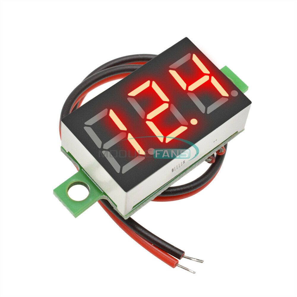 Red Mini LED Panel Voltage Meter 3-Digital Adjustment Voltmeter DC 4V - 30 V