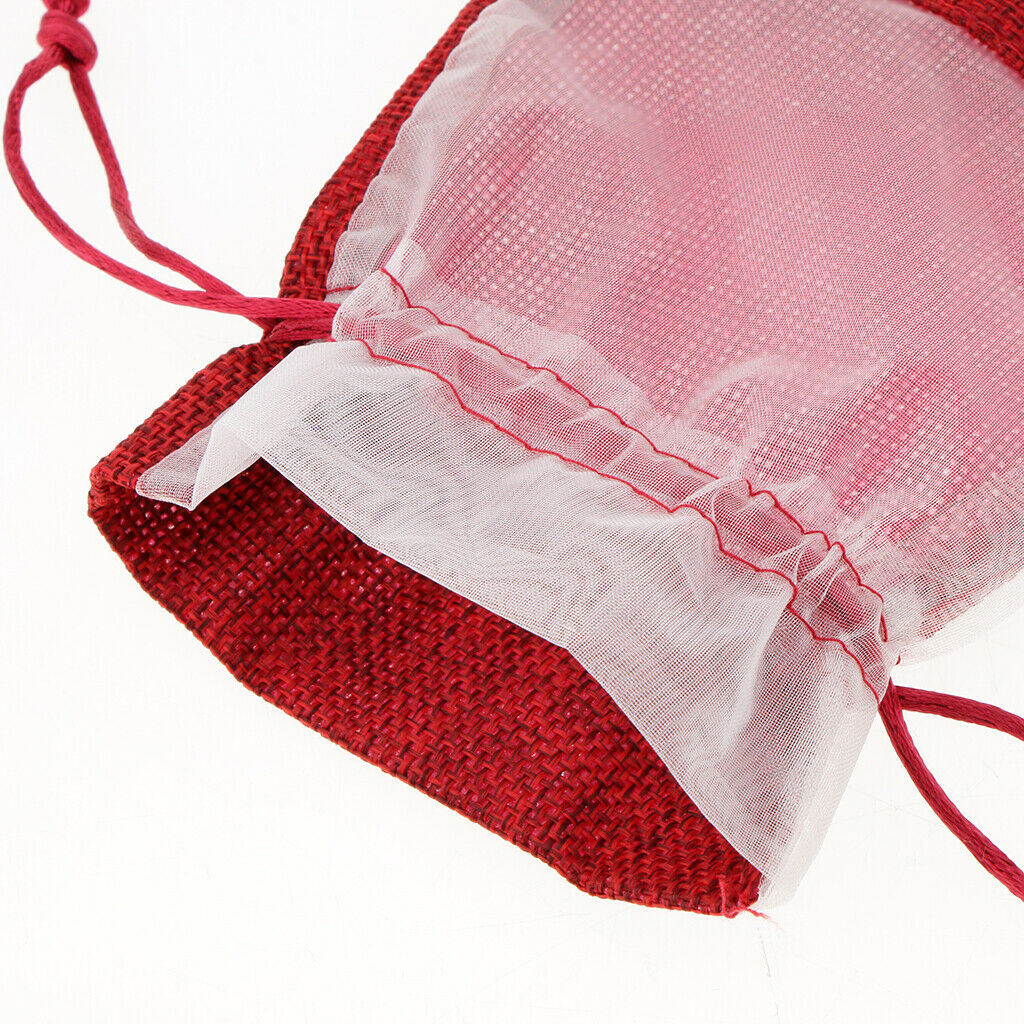 10 Pieces Cotton Linen Drawstring Bags Jewelry Pouches Bags Gift Bags