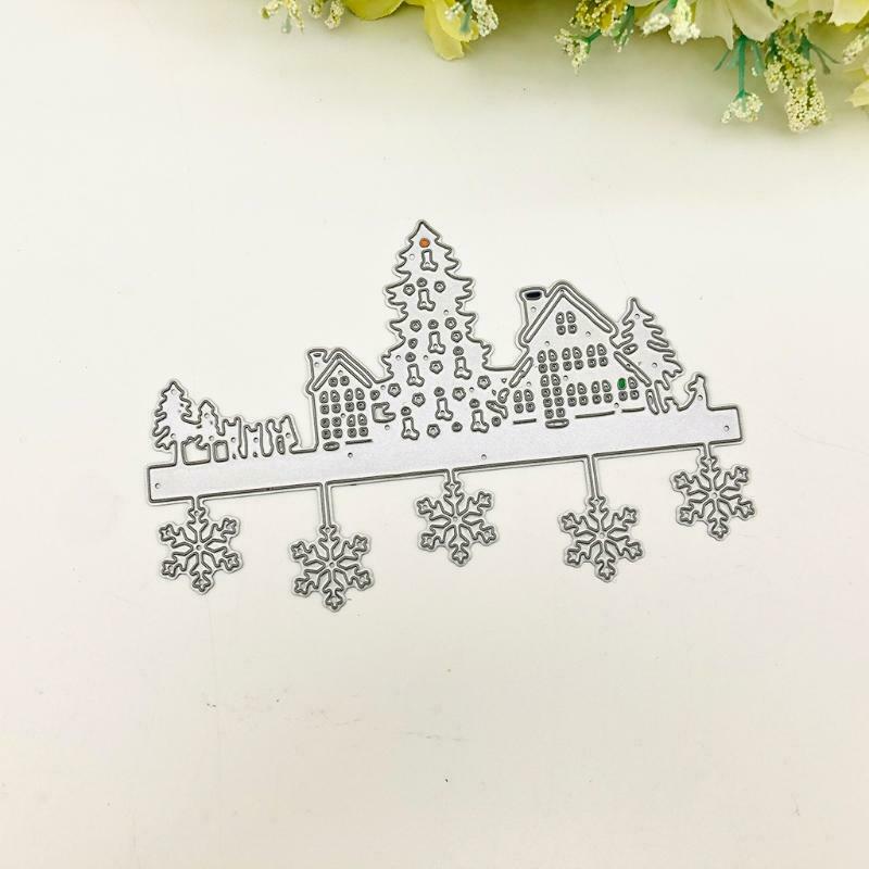 Christmas Village Metal Cutting Dies Stencil DIY Scrapbooking Album Paper Card