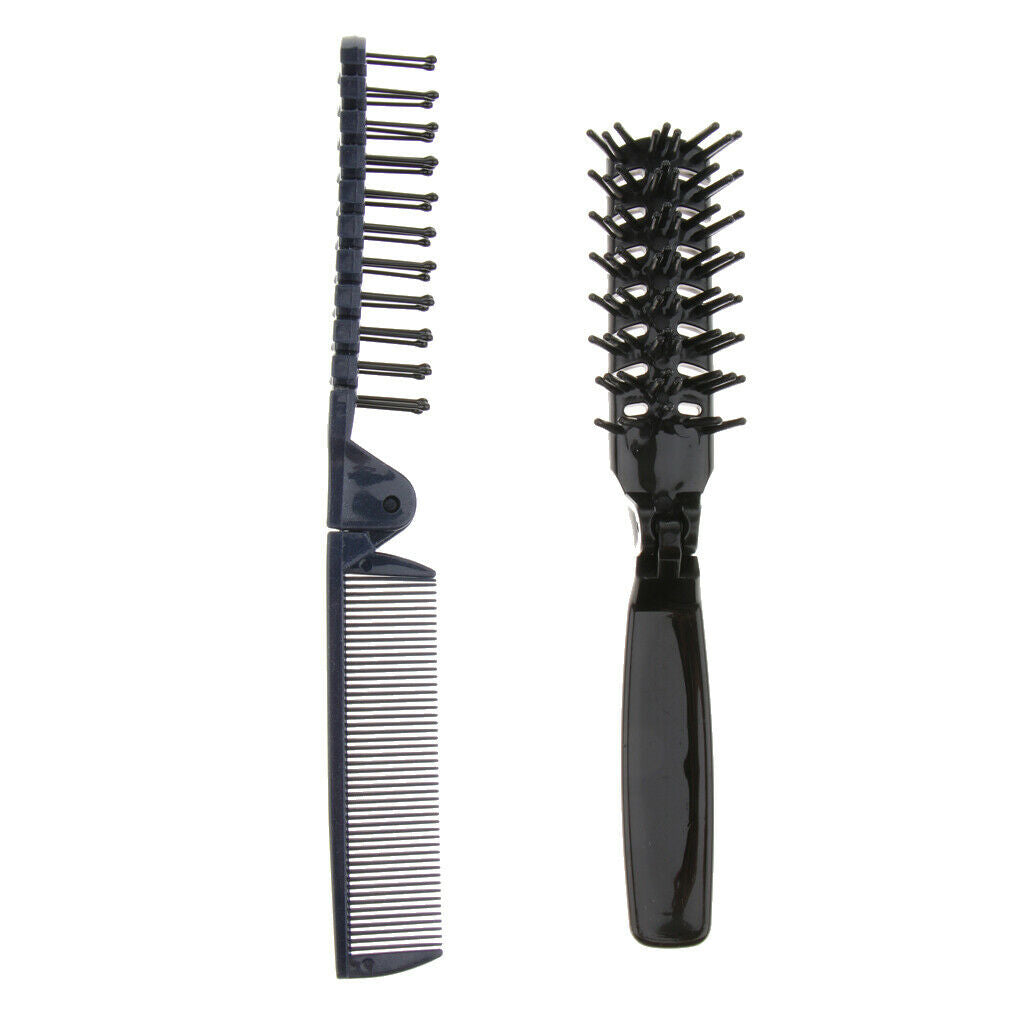 2 Colors Hair Comb Set Heat Resistant Antistatic Folding  Hairbrush