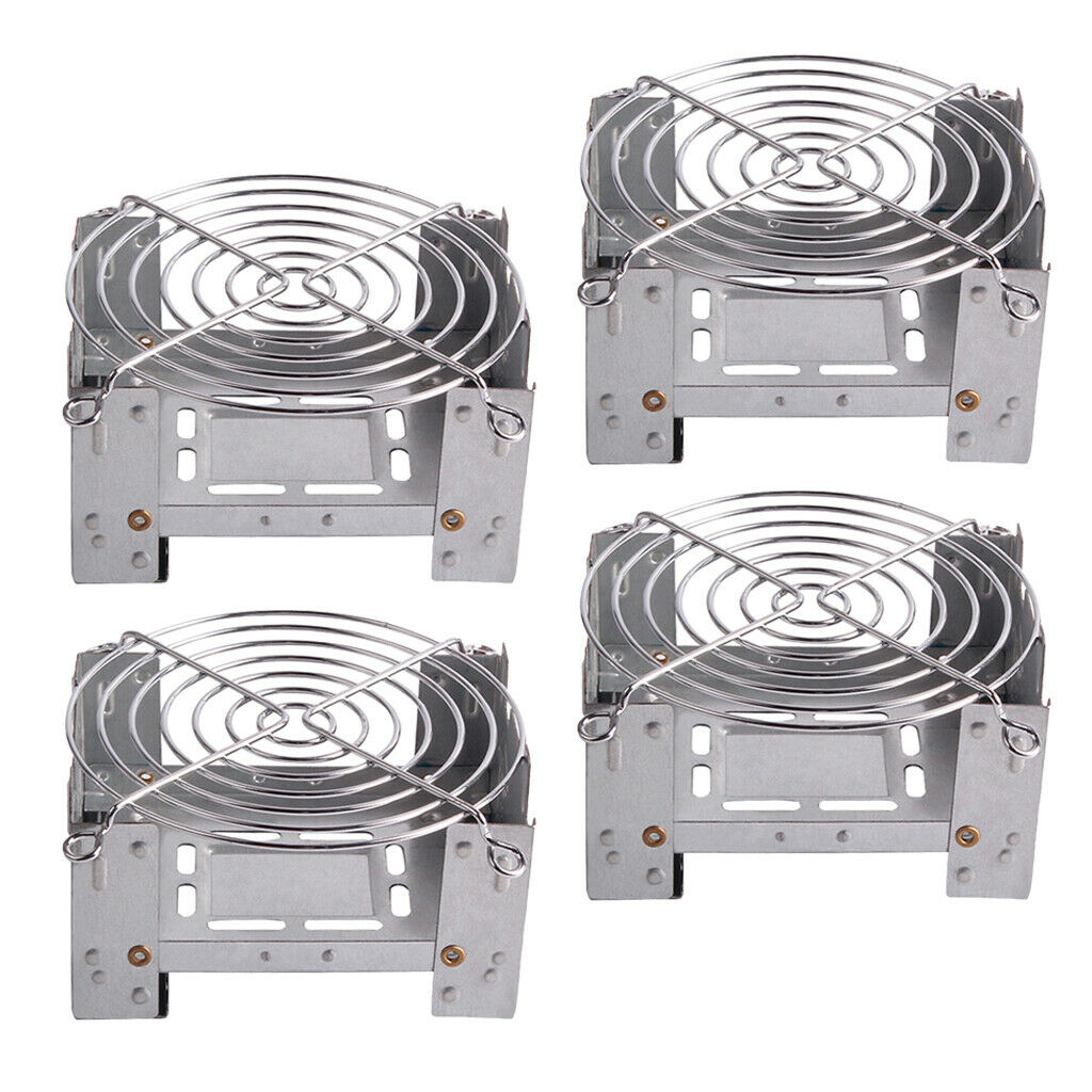 4x Alcohol Stove Heater Spirit Stove Burner Round Stove with Support Picnic