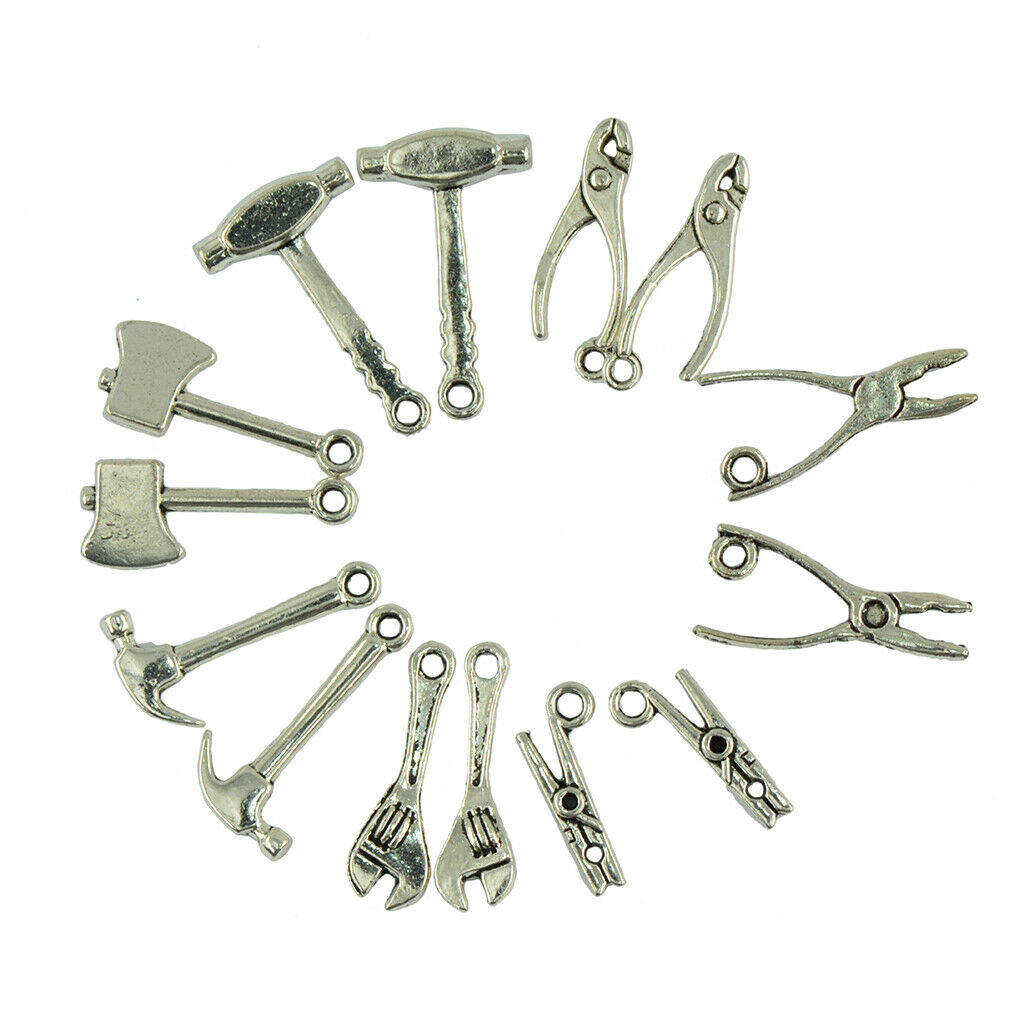 40 Pcs Tool Shaped Charms Pendant for Bracelet Chain Earring