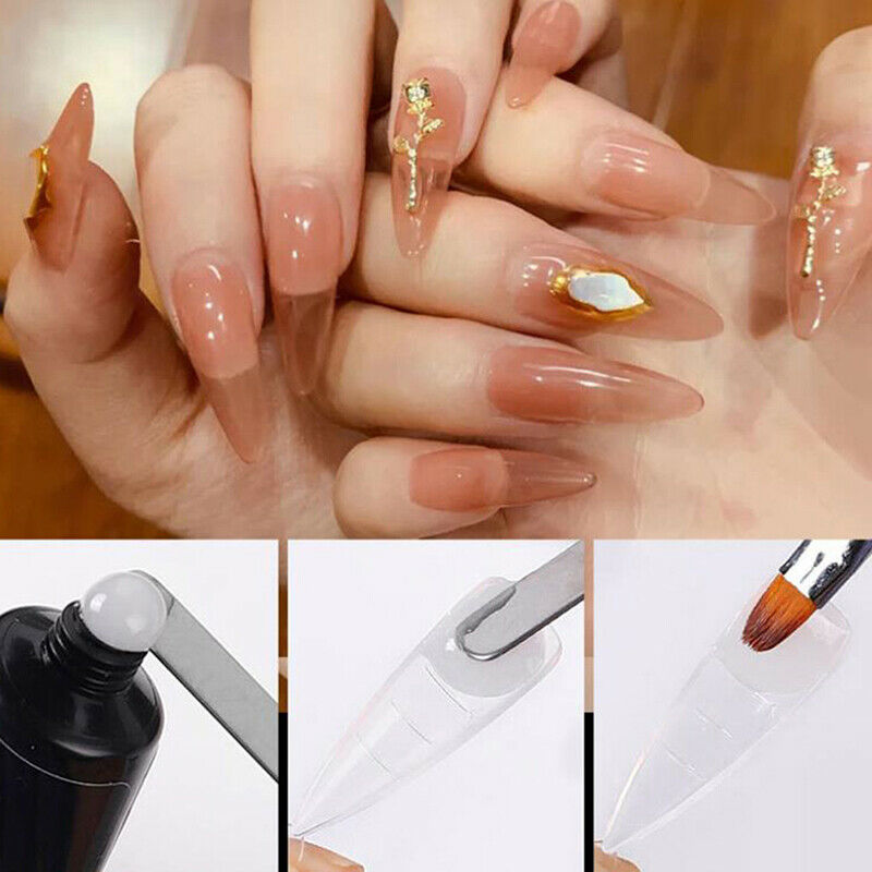 100Pcs Nail Forms Full Cover Gel Mold Tips Nail Extension Nails Accessories DDF