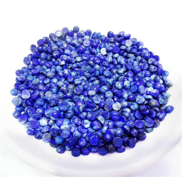 100Pcs 4x2mm Natural Blue Lapis Lazuli Round Cab Cabochon Jewelry Making HH8439