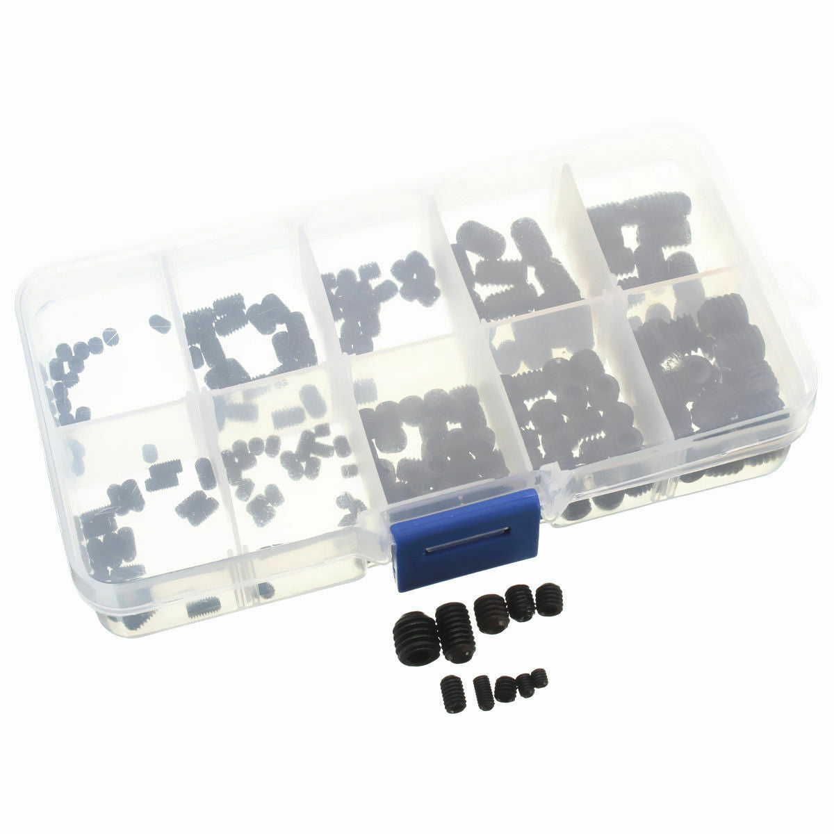 200pcs Black Allen Head Socket Hex Set Grub Screw Cup Point Assortment Kit Steel