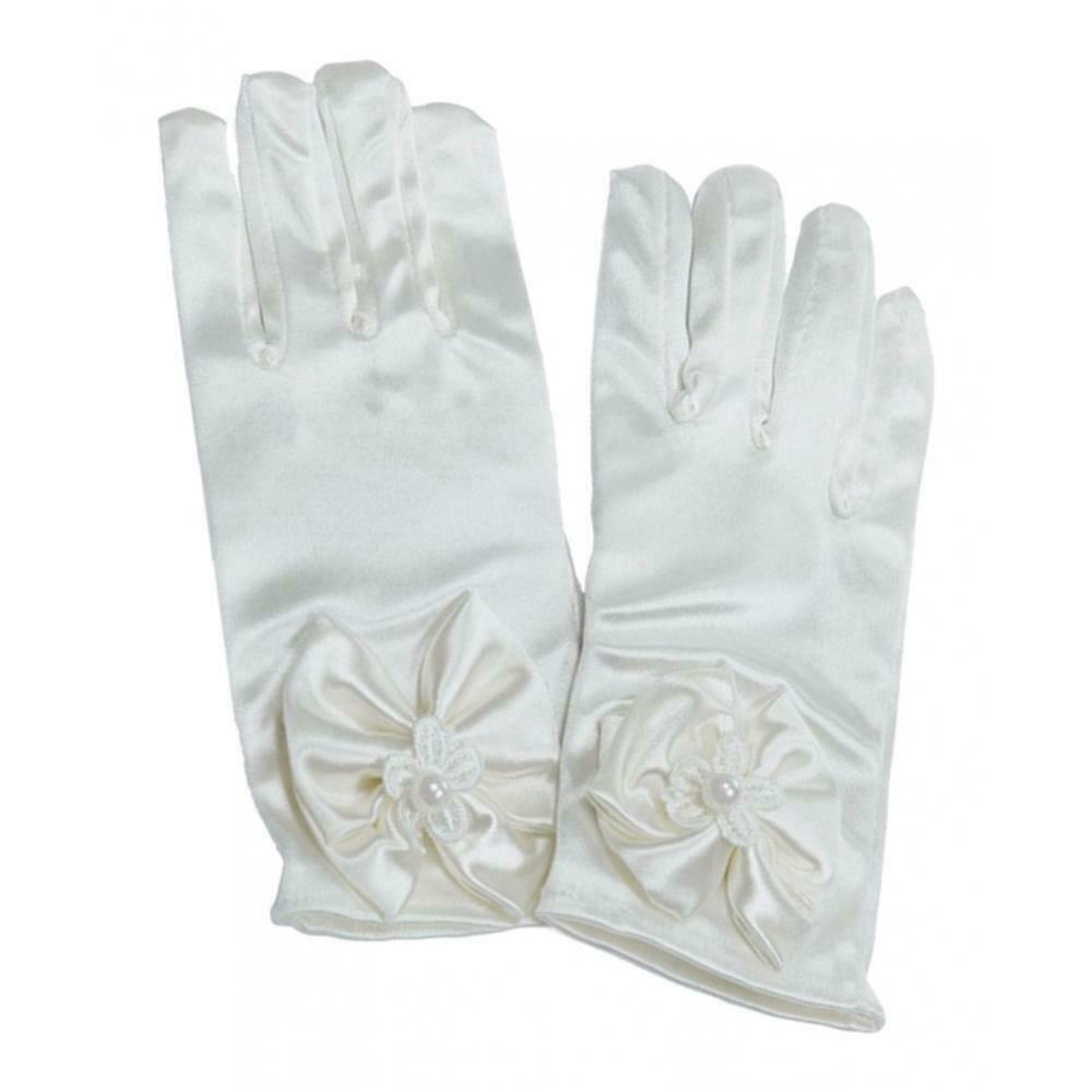 4pcs Bridal Flower Girls Gloves Dress up Gloves Dance Costume Fingered