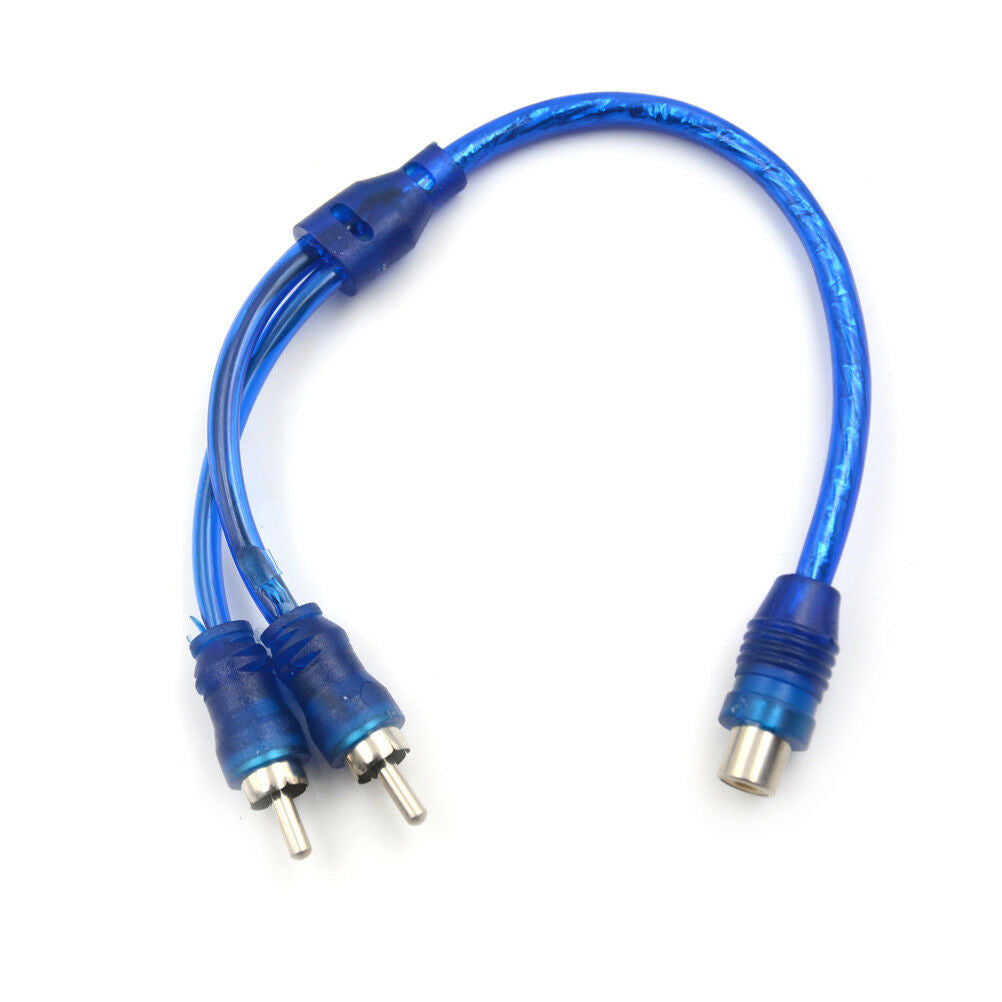 1 RCA Female To 2 Male Splitter Stereo Audio Y Adapter Cable Wire Connect.l8
