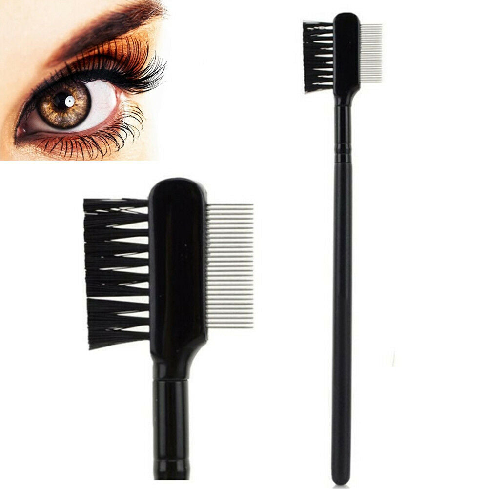 1pc Steel Eyebrow Eyelash Dual-Comb Extension Brush Metal Comb Makeup Too JN SJ