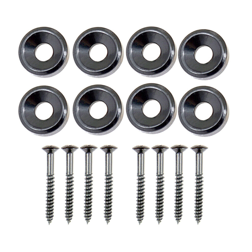 2 Sets Bass Guitar Neck Joint Mounting Ferrules Bushings (8x Bolts 8xScrews)