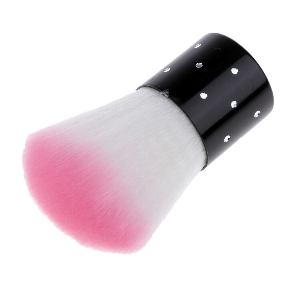 Pink Soft Kabuki Brushes Powder Brush Nail Arts Dust Cleaner Brush for Makeup or