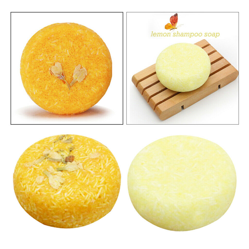 2pcs Lemon+Jasmine Natural Handmade Solid Shampoo Soap Bar Hair Nourishing