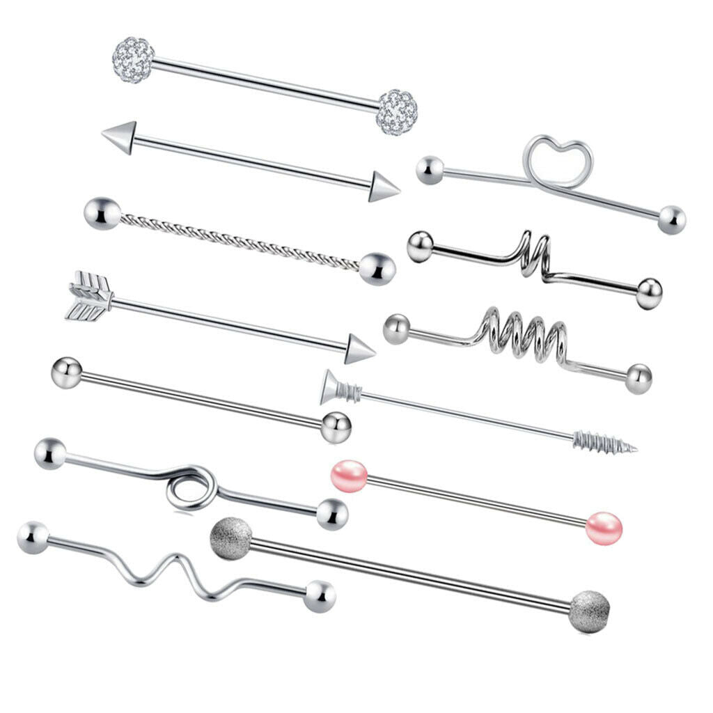 Piercing Stainless Steel Industrial Barbell Earrings