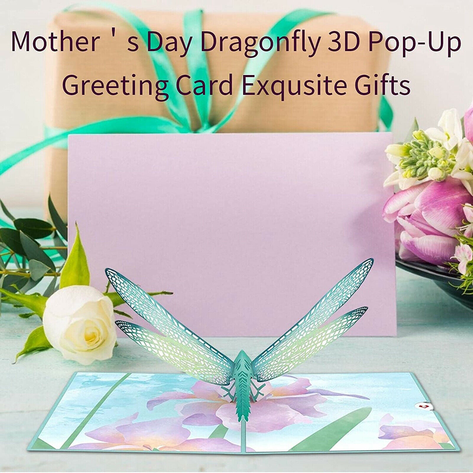 Handmade Dragonfly   Up Card Mother's Day Gifts for Grandma Invitation