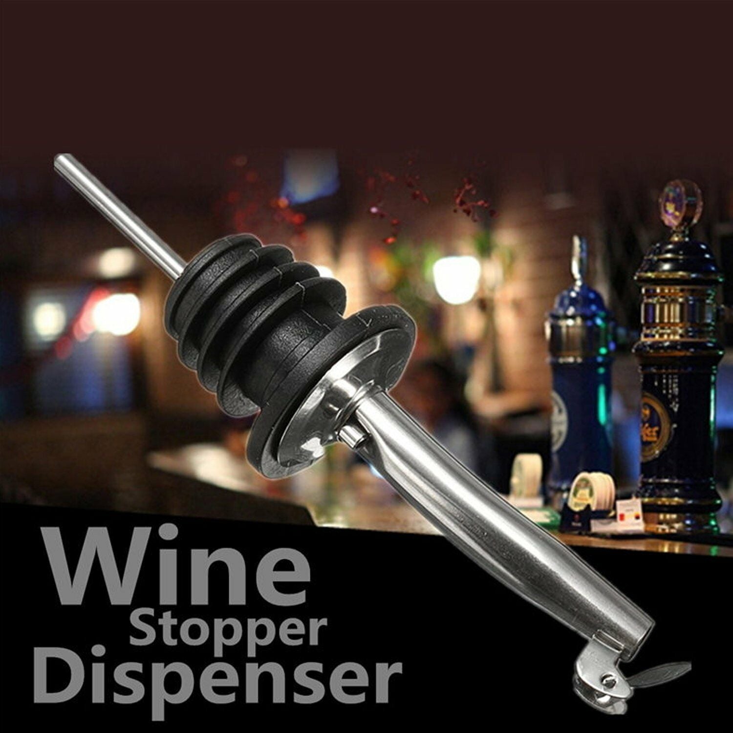 10 x 304 Stainless Steel Wine Pourers Bottle Stoppers Spouts Liquor Bar Oil Flow