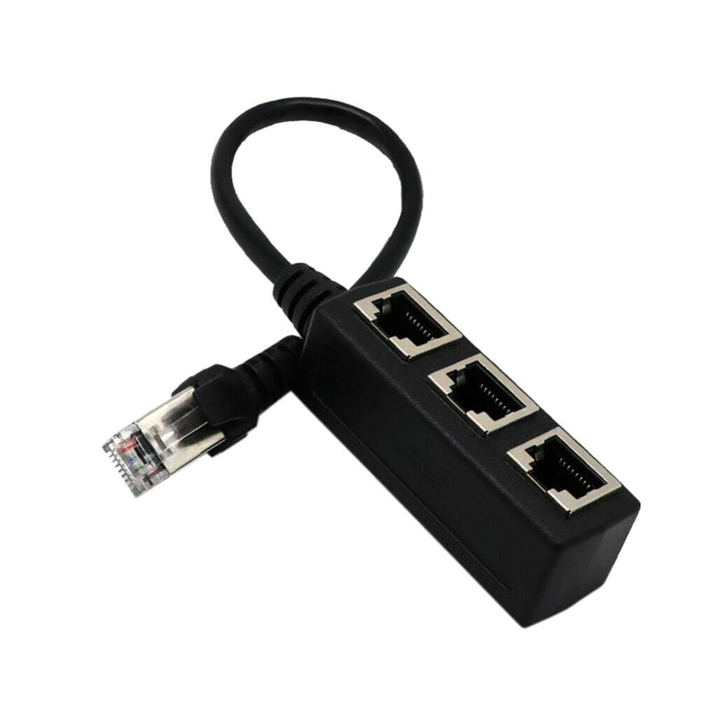 RJ45 to 3 Port Ethernet Y Splitter Cord for CAT 5/CAT 6 LAN Ethernet Socket
