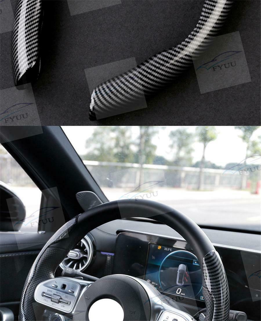 For 39-40cm Car Interior Non-Slip Steering Wheel Booster Cover Carbon Fiber Look