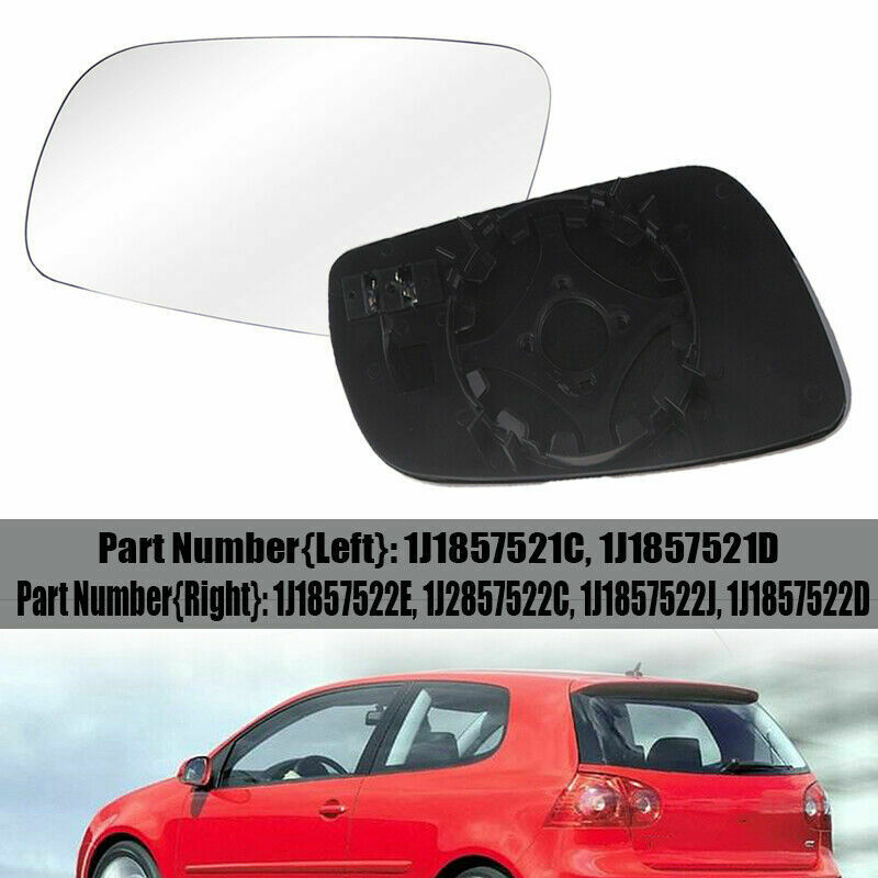 Right Passenger Side White Mirror Glass Heated Fit Volkswagen Cabrio Golf Jetta