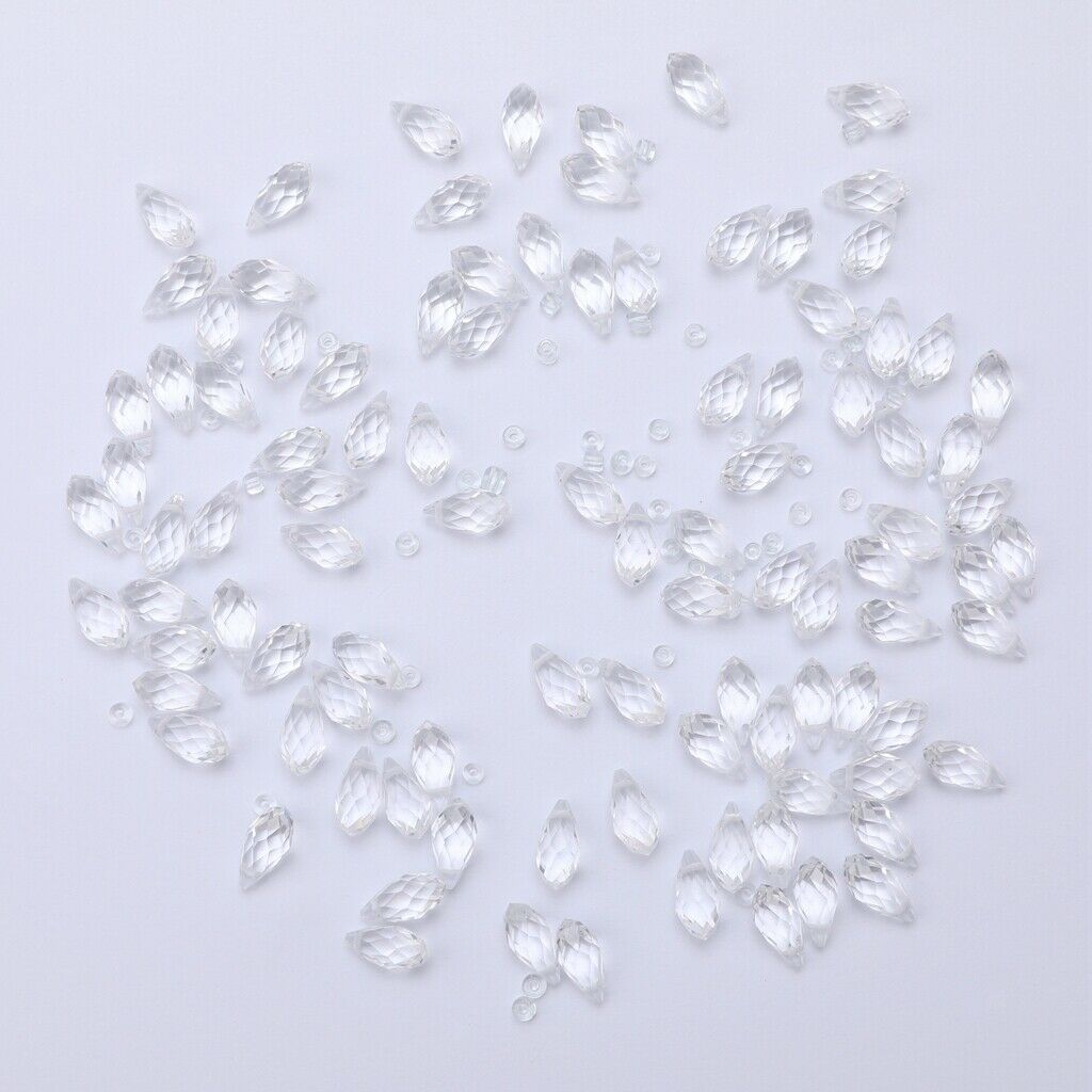 100pack Crystal Glass Loose Beads Drilled for DIY Craft Jewelry Supplies