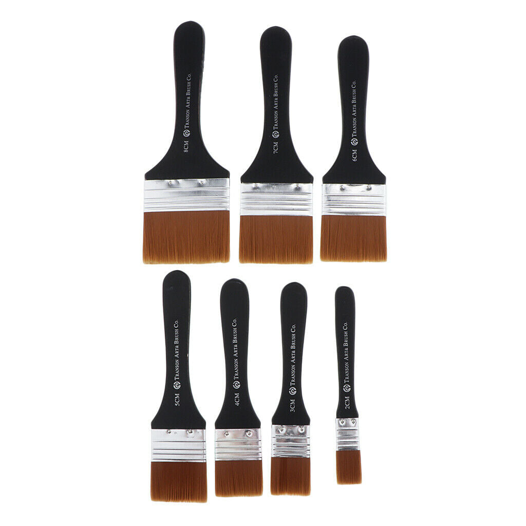 7x/Set Lot Kids Drawing Nylon Hair Brush Oil Wall Paint Brushes Brush Tool