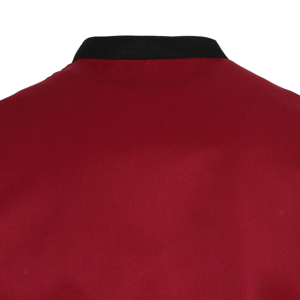 2Pcs Chef Cook Jacket Coat Short Sleeves Restaurant Bakery Uniform L+M