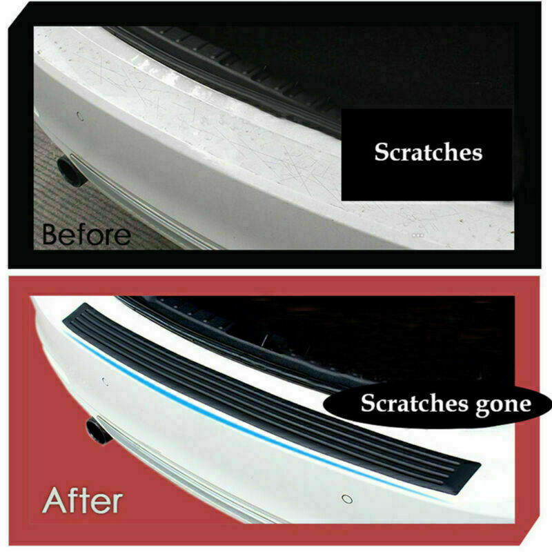 Sill Trunk Scuff Plate Rubber Black Universal Rear Guard Bumper