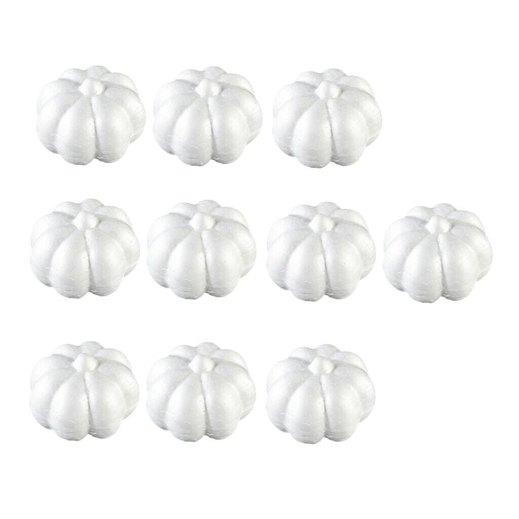 10pcs White Halloween Pumpkin Polystyrene Styrofoam Foam Decor DIY Kid Craft