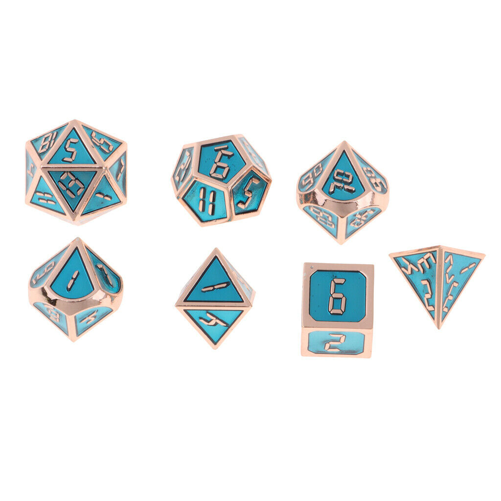 7pcs Alloy Polyhedral Dices Set for   Table Game Supplies G